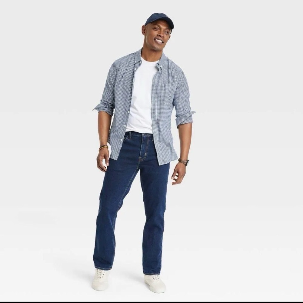 Goodfellow & Co Men's Mid Rise Straight, Flex Fuller Hip & Thigh Jeans  30x30